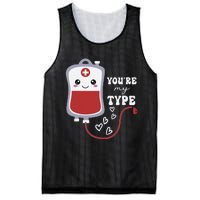 Valentines Day Nurse Youre My Type Medical Pun Blood Bank Mesh Reversible Basketball Jersey Tank