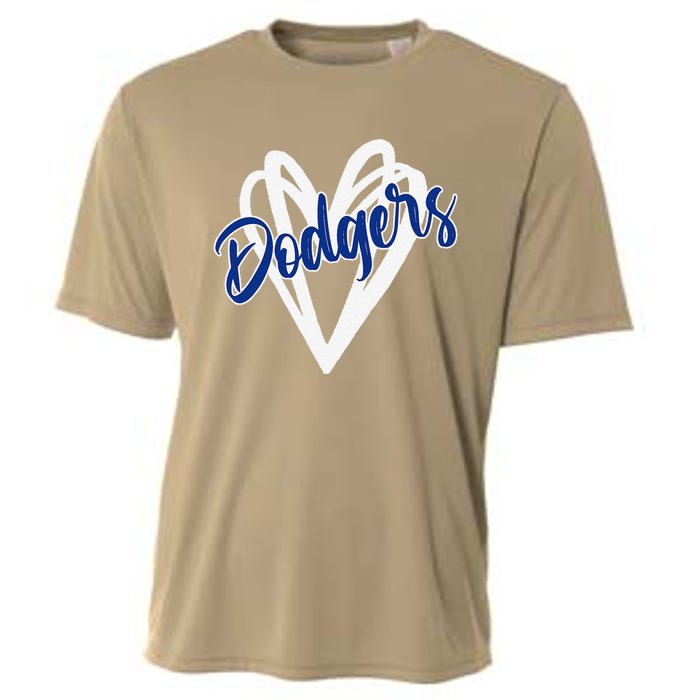 Vintage Dodgers Name Distressed Hearts Dodgers Gifts Ideas Cooling Performance Crew T-Shirt