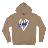 Vintage Dodgers Name Distressed Hearts Dodgers Gifts Ideas Hoodie