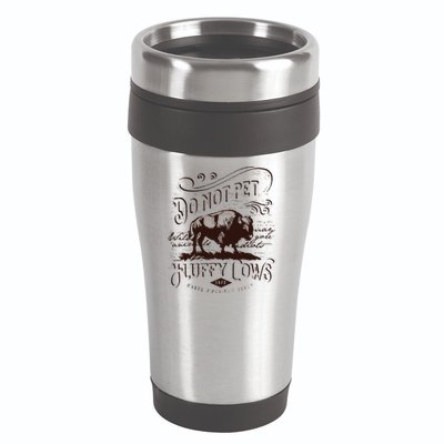Vintage Do Not Pet The Fluffy Cows American Bison 16oz Travel Tumbler