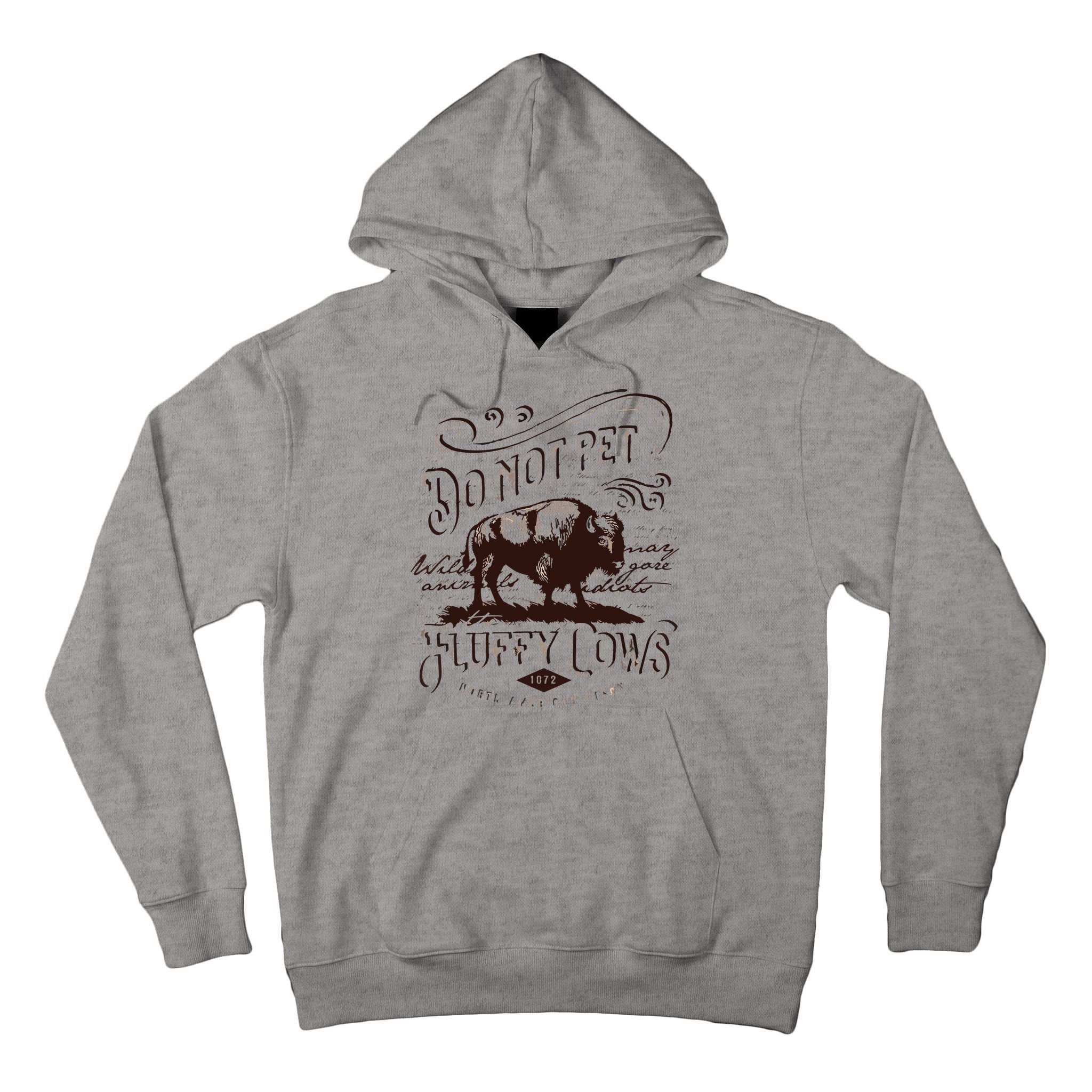 Vintage Do Not Pet The Fluffy Cows American Bison Tall Hoodie