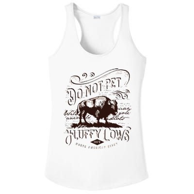Vintage Do Not Pet The Fluffy Cows American Bison Ladies PosiCharge Competitor Racerback Tank