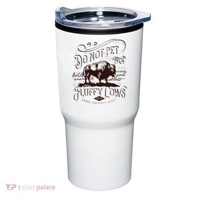 Vintage Do Not Pet The Fluffy Cows American Bison Tumbler