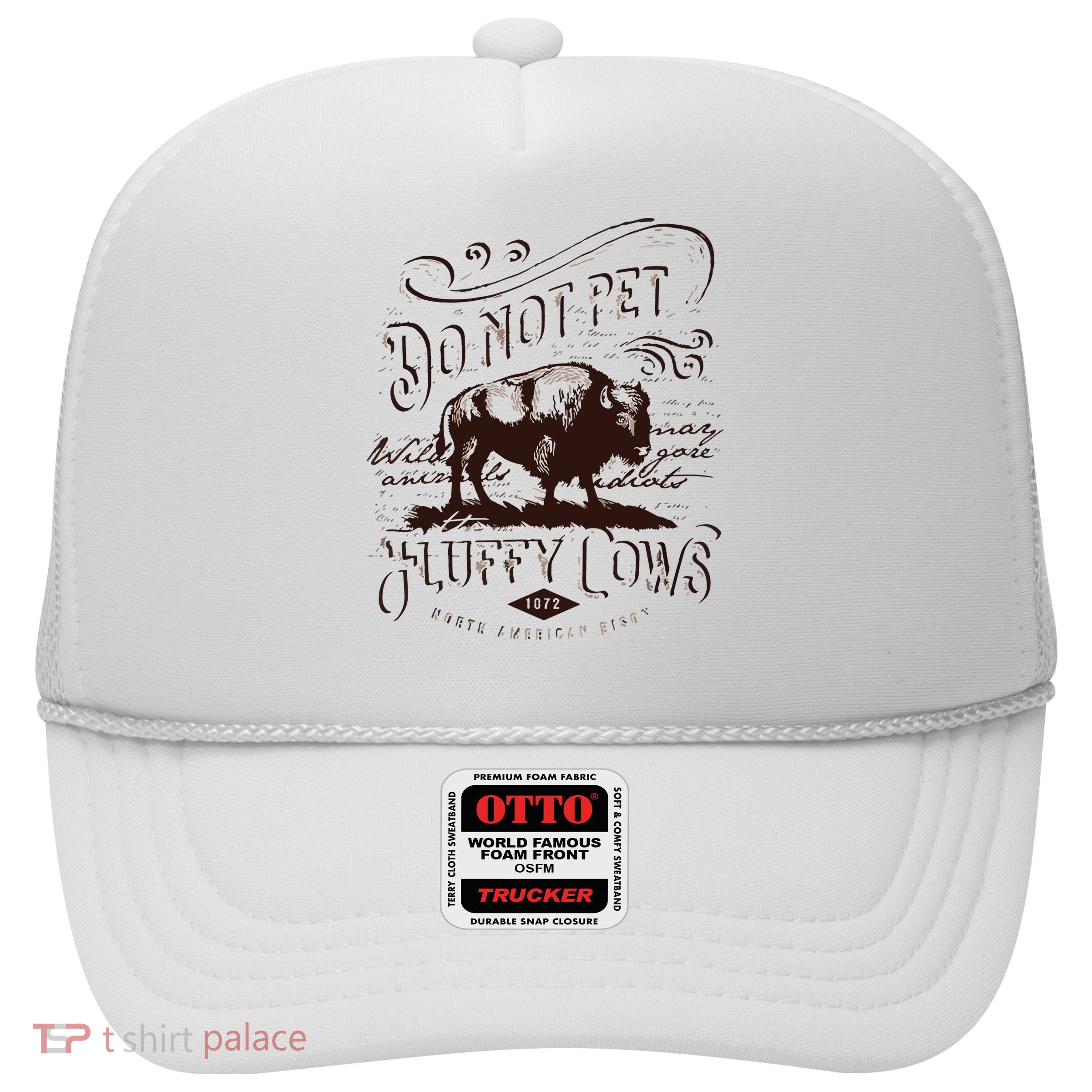 Vintage Do Not Pet The Fluffy Cows American Bison Trucker Hat