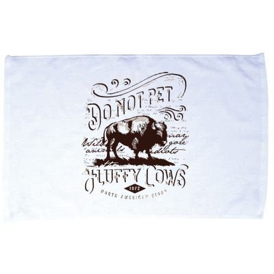 Vintage Do Not Pet The Fluffy Cows American Bison Microfiber Hand Towel