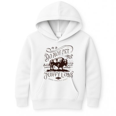 Vintage Do Not Pet The Fluffy Cows American Bison Kids Hoodie
