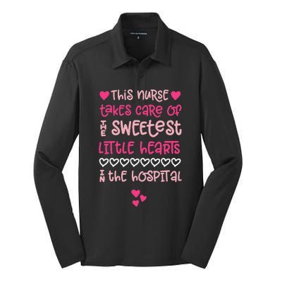 Valentine's Day Nurses Cute Sweetest Patients Silk Touch Performance Long Sleeve Polo