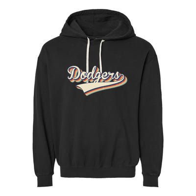 Vintage Dodgers Name Throwback Retro Apparel Gift Men Women Garment-Dyed Fleece Hoodie