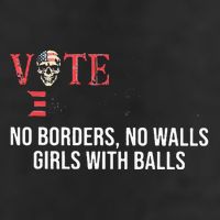 Vote Democrat No Borders No Walls Girl With Balls  Adult Drive Performance Visor