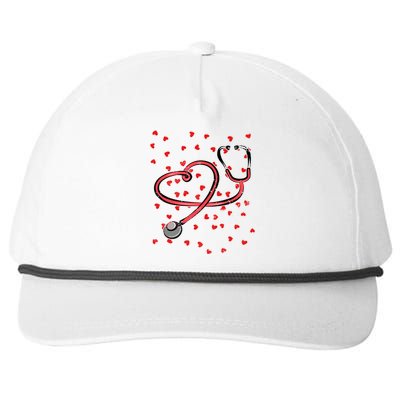 Valentines Day Nurse Stethoscope Hearts Snapback Five-Panel Rope Hat