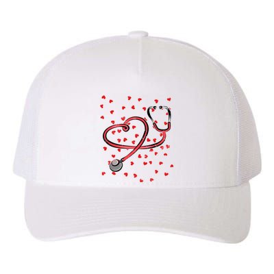 Valentines Day Nurse Stethoscope Hearts Yupoong Adult 5-Panel Trucker Hat