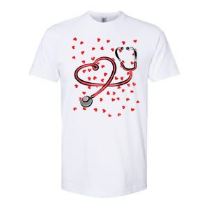 Valentines Day Nurse Stethoscope Hearts Softstyle CVC T-Shirt