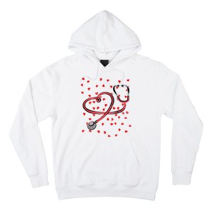 Valentines Day Nurse Stethoscope Hearts Hoodie