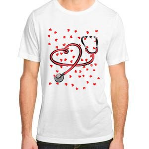 Valentines Day Nurse Stethoscope Hearts Adult ChromaSoft Performance T-Shirt