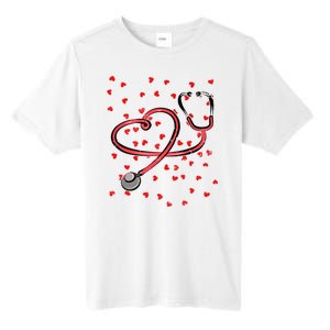 Valentines Day Nurse Stethoscope Hearts Tall Fusion ChromaSoft Performance T-Shirt