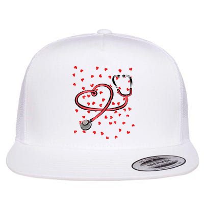 Valentines Day Nurse Stethoscope Hearts Flatbill Hat