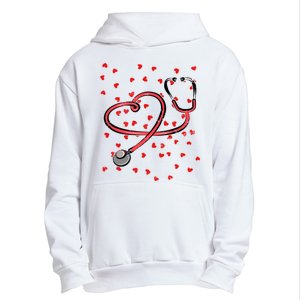 Valentines Day Nurse Stethoscope Hearts Urban Pullover Hoodie