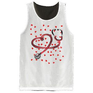 Valentines Day Nurse Stethoscope Hearts Mesh Reversible Basketball Jersey Tank