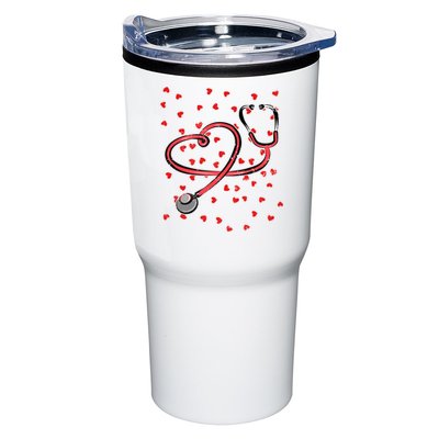Valentines Day Nurse Stethoscope Hearts Tumbler
