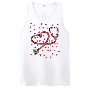 Valentines Day Nurse Stethoscope Hearts PosiCharge Competitor Tank