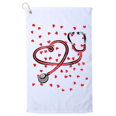 Valentines Day Nurse Stethoscope Hearts Golf Towel