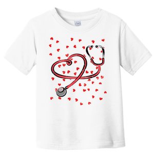 Valentines Day Nurse Stethoscope Hearts Toddler T-Shirt