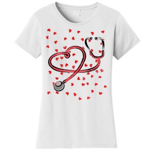 Valentines Day Nurse Stethoscope Hearts Women's T-Shirt