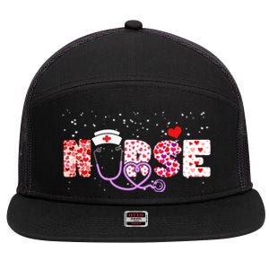 Valentines Day Nurse Logo 7 Panel Mesh Trucker Snapback Hat