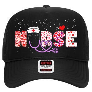 Valentines Day Nurse Logo High Crown Mesh Back Trucker Hat