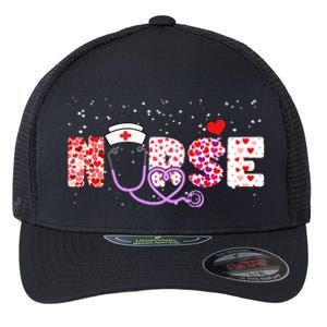 Valentines Day Nurse Logo Flexfit Unipanel Trucker Cap