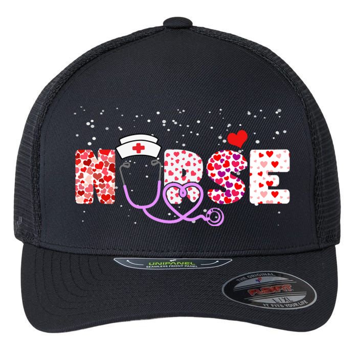 Valentines Day Nurse Logo Flexfit Unipanel Trucker Cap