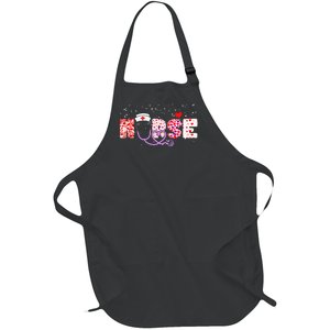 Valentines Day Nurse Logo Full-Length Apron With Pockets