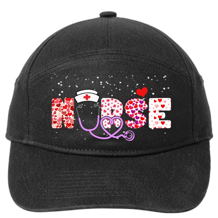 Valentines Day Nurse Logo 7-Panel Snapback Hat