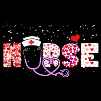 Valentines Day Nurse Logo Drawstring Bag