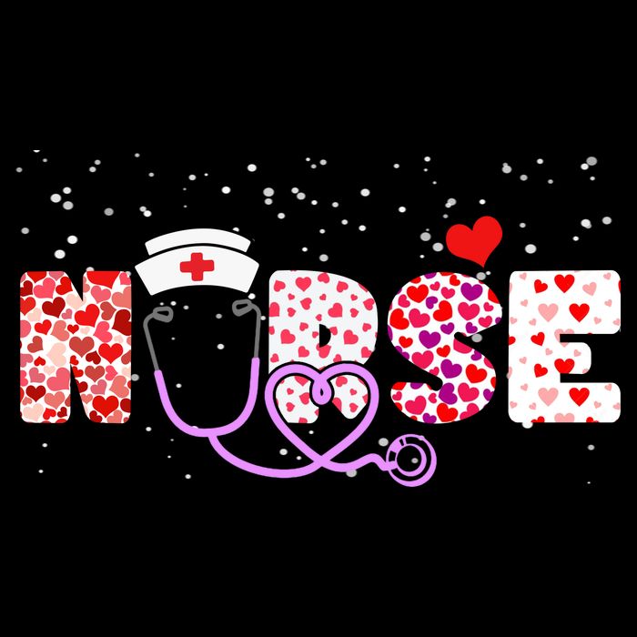 Valentines Day Nurse Logo Drawstring Bag