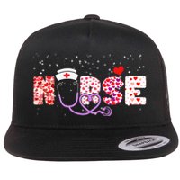 Valentines Day Nurse Logo Flat Bill Trucker Hat