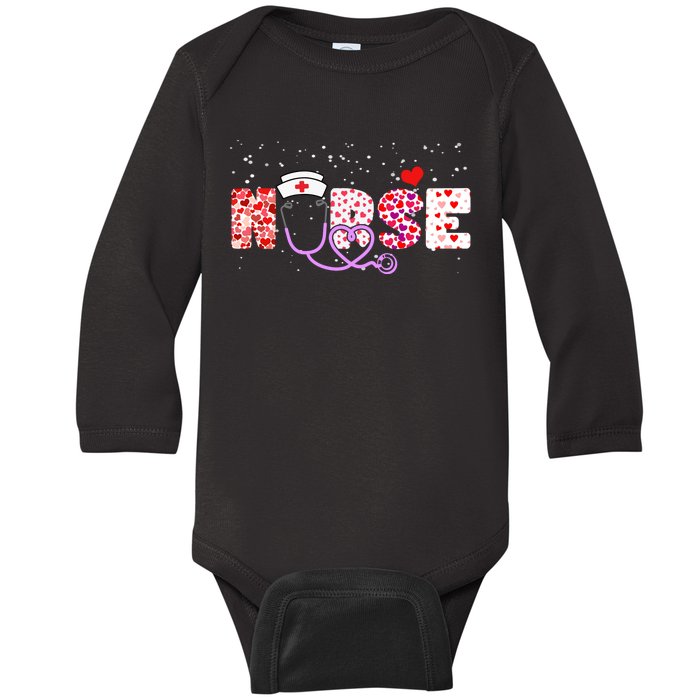 Valentines Day Nurse Logo Baby Long Sleeve Bodysuit