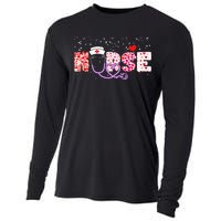 Valentines Day Nurse Logo Cooling Performance Long Sleeve Crew