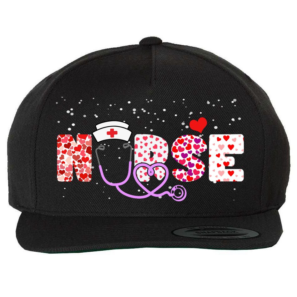 Valentines Day Nurse Logo Wool Snapback Cap