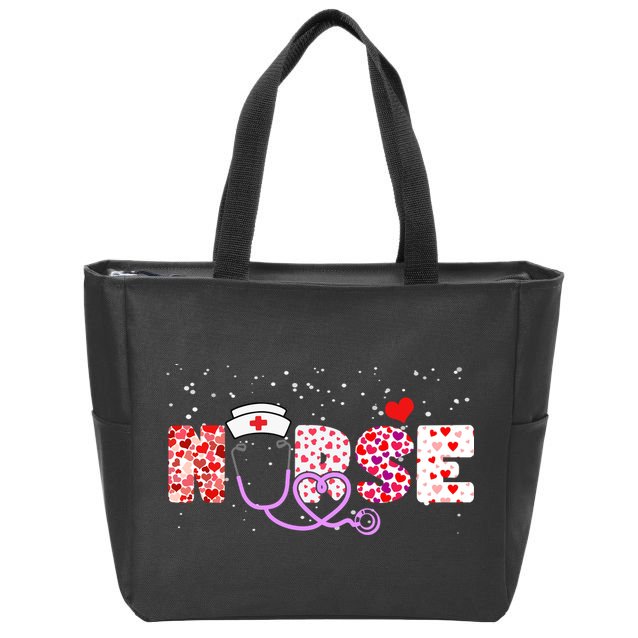 Valentines Day Nurse Logo Zip Tote Bag