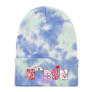 Valentines Day Nurse Logo Tie Dye 12in Knit Beanie