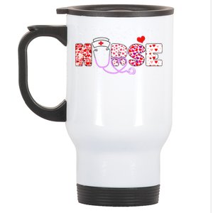 Valentines Day Nurse Logo Stainless Steel Travel Mug