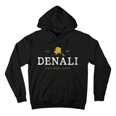 Vintage Denali National Park Alaska Souvenir Est 1917 Hoodie