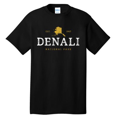 Vintage Denali National Park Alaska Souvenir Est 1917 Tall T-Shirt