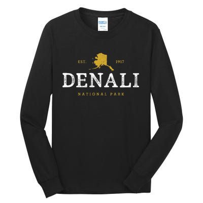 Vintage Denali National Park Alaska Souvenir Est 1917 Tall Long Sleeve T-Shirt