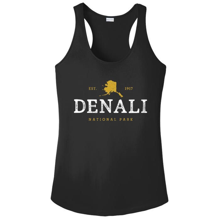 Vintage Denali National Park Alaska Souvenir Est 1917 Ladies PosiCharge Competitor Racerback Tank