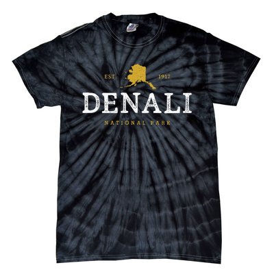 Vintage Denali National Park Alaska Souvenir Est 1917 Tie-Dye T-Shirt