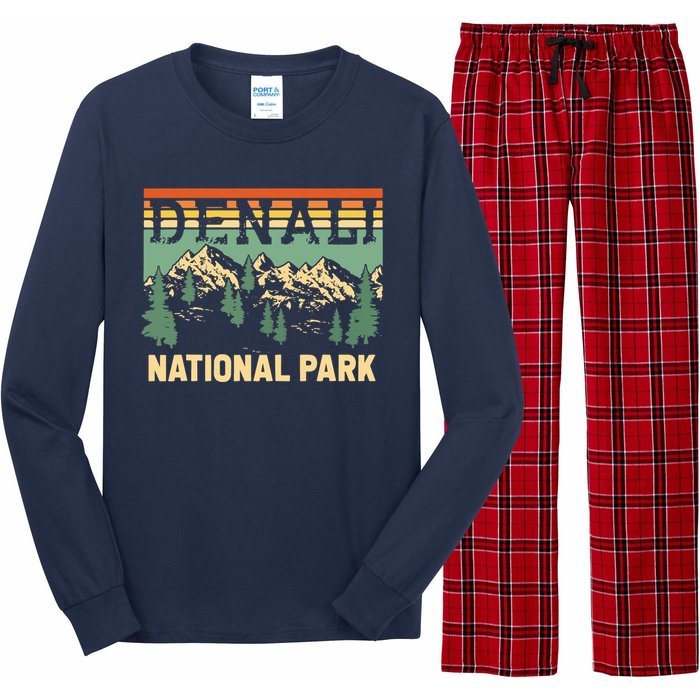 Vintage Denali National Park Denali Park Alaska Long Sleeve Pajama Set