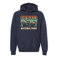 Vintage Denali National Park Denali Park Alaska Premium Hoodie