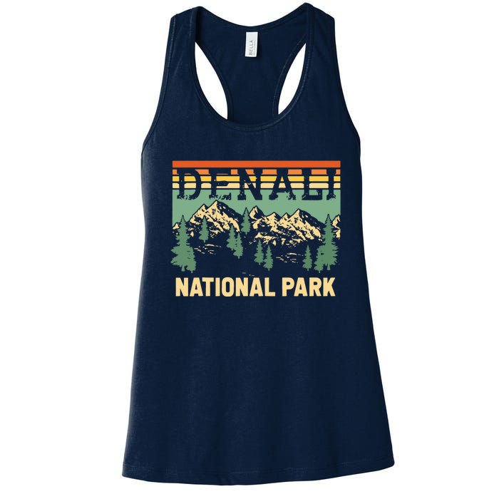 Vintage Denali National Park Denali Park Alaska Women's Racerback Tank